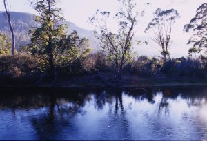 La parte del fiume che sfocia nel lago